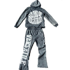 Clothing Manufacturer Streetwear Heavyweight Cotton Acid Wash Flared Sweatsuit Puff Print Sweatpants And Hoodie Set For Men,Shuliqi Apparel - Men's Clothing Wholesale Manufacturer,Clothing Manufacturer Streetwear Heavyweight Cotton Acid Wash Flared Sweatsuit Puff Print Sweatpants And Hoodie Set For Men