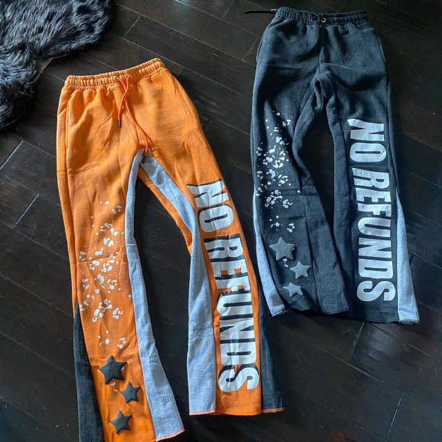 Wholesale custom Puff Print casual mens pants jogger cut and sew vintage screen print flare men sweatpants and hoodie set,Shuliqi Apparel - Men's Clothing Wholesale Manufacturer,Wholesale custom Puff Print casual mens pants jogger cut and sew vintage screen print flare men sweatpants and hoodie set