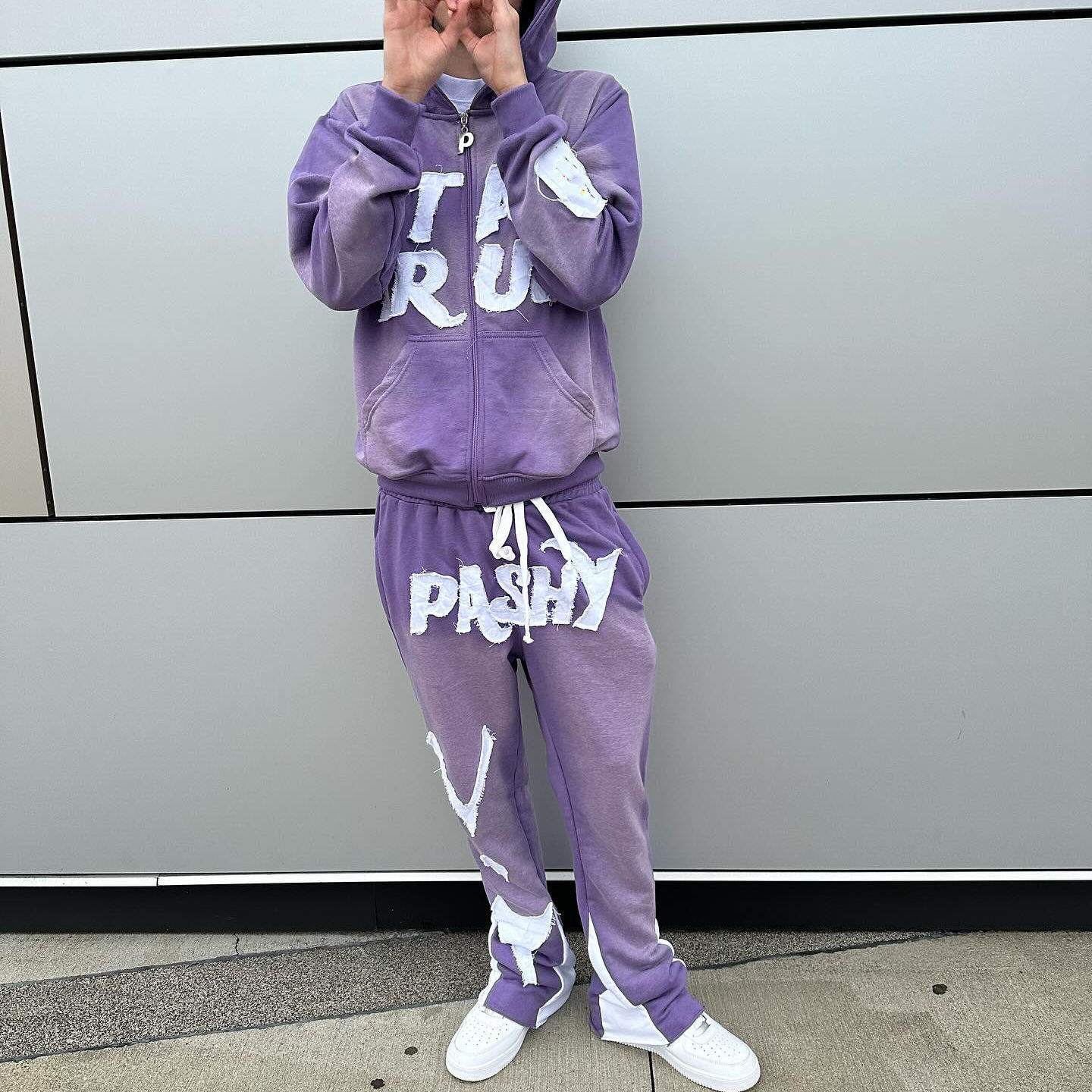 OEM Custom Embroidered Acid Wash Sun Faded Tracksuit Distressed Stacked Flare Sweatsuit Zip Up Hoodie And Sweat Pant Set,Shuliqi Apparel - Men's Clothing Wholesale Manufacturer,OEM Custom Embroidered Acid Wash Sun Faded Tracksuit Distressed Stacked Flare Sweatsuit Zip Up Hoodie And Sweat Pant Set