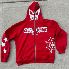 OEM Men Customized Men's Y2K Full Zip Up Hoodie Over Face Pattern Print vintage Oversized Hoodie,Shuliqi Apparel - Men's Clothing Wholesale Manufacturer,OEM Men Customized Men's Y2K Full Zip Up Hoodie Over Face Pattern Print vintage Oversized Hoodie