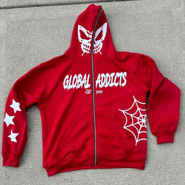 OEM Men Customized Men's Y2K Full Zip Up Hoodie Over Face Pattern Print vintage Oversized Hoodie,Shuliqi Apparel - Men's Clothing Wholesale Manufacturer,OEM Men Customized Men's Y2K Full Zip Up Hoodie Over Face Pattern Print vintage Oversized Hoodie