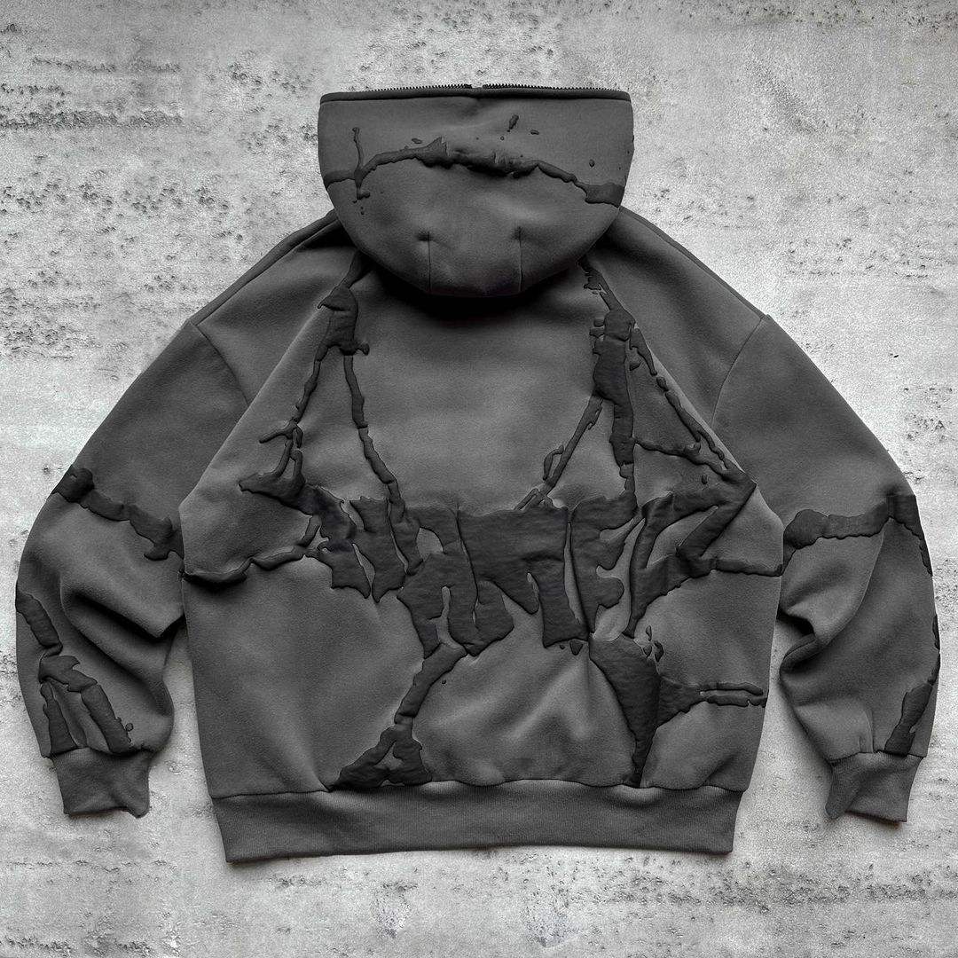 New Fashion Streetwear Hip Hop Art Crack Puff Print Zipper Mask Hood Full Face Zip Hoodie For Men,Shuliqi Apparel - Men's Clothing Wholesale Manufacturer,New Fashion Streetwear Hip Hop Art Crack Puff Print Zipper Mask Hood Full Face Zip Hoodie For Men