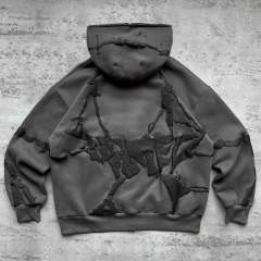 New Fashion Streetwear Hip Hop Art Crack Puff Print Zipper Mask Hood Full Face Zip Hoodie For Men,Shuliqi Apparel - Men's Clothing Wholesale Manufacturer,New Fashion Streetwear Hip Hop Art Crack Puff Print Zipper Mask Hood Full Face Zip Hoodie For Men