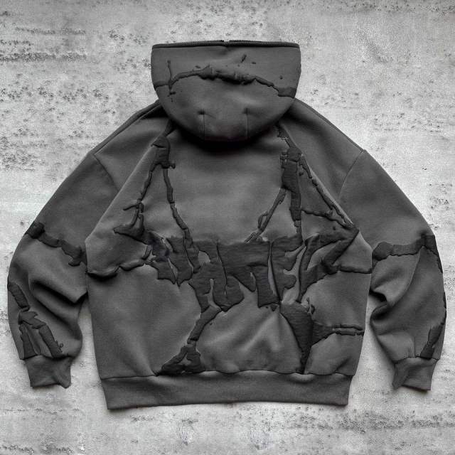 New Fashion Streetwear Hip Hop Art Crack Puff Print Zipper Mask Hood Full Face Zip Hoodie For Men,Shuliqi Apparel - Men's Clothing Wholesale Manufacturer,New Fashion Streetwear Hip Hop Art Crack Puff Print Zipper Mask Hood Full Face Zip Hoodie For Men