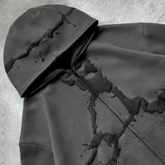 New Fashion Streetwear Hip Hop Art Crack Puff Print Zipper Mask Hood Full Face Zip Hoodie For Men,Shuliqi Apparel - Men's Clothing Wholesale Manufacturer,New Fashion Streetwear Hip Hop Art Crack Puff Print Zipper Mask Hood Full Face Zip Hoodie For Men