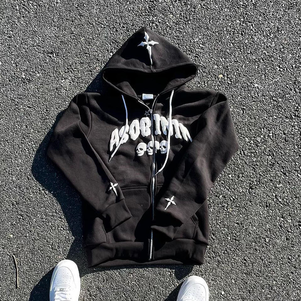OEM Custom 100% cotton heavyweight full face oversized zip up hoodie mens 3d puff print cropped full zip up hoodie manufacturer,Shuliqi Apparel - Men's Clothing Wholesale Manufacturer,OEM Custom 100% cotton heavyweight full face oversized zip up hoodie mens 3d puff print cropped full zip up hoodie manufacturer