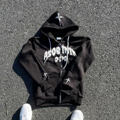OEM Custom 100% cotton heavyweight full face oversized zip up hoodie mens 3d puff print cropped full zip up hoodie manufacturer,Shuliqi Apparel - Men's Clothing Wholesale Manufacturer,OEM Custom 100% cotton heavyweight full face oversized zip up hoodie mens 3d puff print cropped full zip up hoodie manufacturer