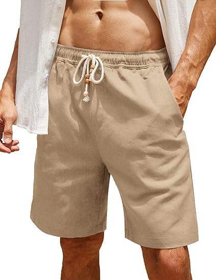 New design Custom Logo Men's Linen Shorts Casual Elastic Waist Drawstring Summer Beach Shorts,Shuliqi Apparel - Men's Clothing Wholesale Manufacturer,New design Custom Logo Men's Linen Shorts Casual Elastic Waist Drawstring Summer Beach Shorts