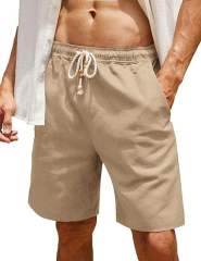 New design Custom Logo Men's Linen Shorts Casual Elastic Waist Drawstring Summer Beach Shorts,Shuliqi Apparel - Men's Clothing Wholesale Manufacturer,New design Custom Logo Men's Linen Shorts Casual Elastic Waist Drawstring Summer Beach Shorts