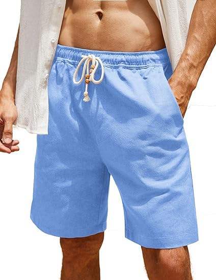 New design Custom Logo Men's Linen Shorts Casual Elastic Waist Drawstring Summer Beach Shorts,Shuliqi Apparel - Men's Clothing Wholesale Manufacturer,New design Custom Logo Men's Linen Shorts Casual Elastic Waist Drawstring Summer Beach Shorts