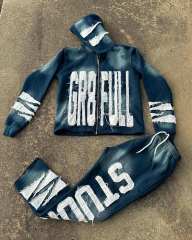 Custom 450 GSM Heavyweight Cotton Sun Faded Pullover Hoodie Acid Wash Custom Rhinestone Distressed Sweatpants And Hoodie Sets,Shuliqi Apparel - Men's Clothing Wholesale Manufacturer,Custom 450 GSM Heavyweight Cotton Sun Faded Pullover Hoodie Acid Wash Custom Rhinestone Distressed Sweatpants And Hoodie Sets