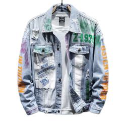 Men Fashion Hip Hop Jeans Jacket Womens Slim Cotton Printed Streetwear Casual Custom Denim Trousers Coat,Shuliqi Apparel - Men's Clothing Wholesale Manufacturer,Men Fashion Hip Hop Jeans Jacket Womens Slim Cotton Printed Streetwear Casual Custom Denim Trousers Coat