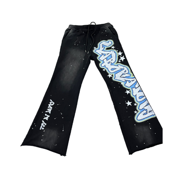 Custom own logo 100% cotton Terry blank vintage acid wash Mens distressed splash flared Sweat pant,Shuliqi Apparel - Men's Clothing Wholesale Manufacturer,Custom own logo 100% cotton Terry blank vintage acid wash Mens distressed splash flared Sweat pant