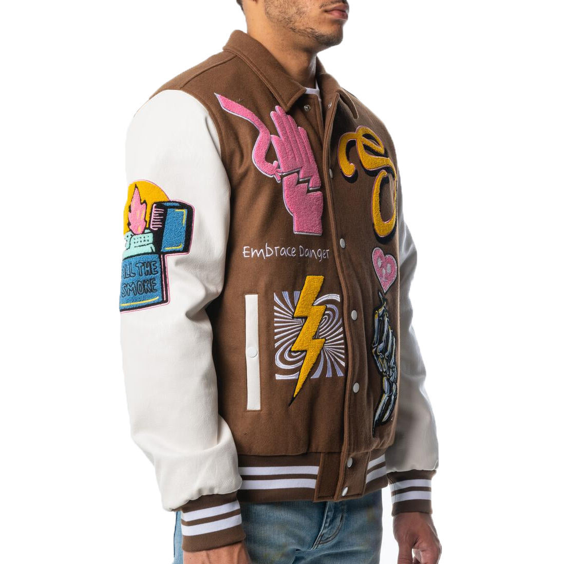 New Fashion Wool Body Leather Sleeves Single Button Stand Neck Winter Varsty Jacket For Men,Shuliqi Apparel - Men's Clothing Wholesale Manufacturer,New Fashion Wool Body Leather Sleeves Single Button Stand Neck Winter Varsty Jacket For Men