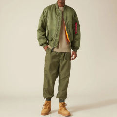 Wholesale High Quality Winter Warm Men' Windproof Jacket 100% Polyester MA-1 Army Green Custom Bomber Jacket For Men,Shuliqi Apparel - Men's Clothing Wholesale Manufacturer,Wholesale High Quality Winter Warm Men' Windproof Jacket 100% Polyester MA-1 Army Green Custom Bomber Jacket For Men