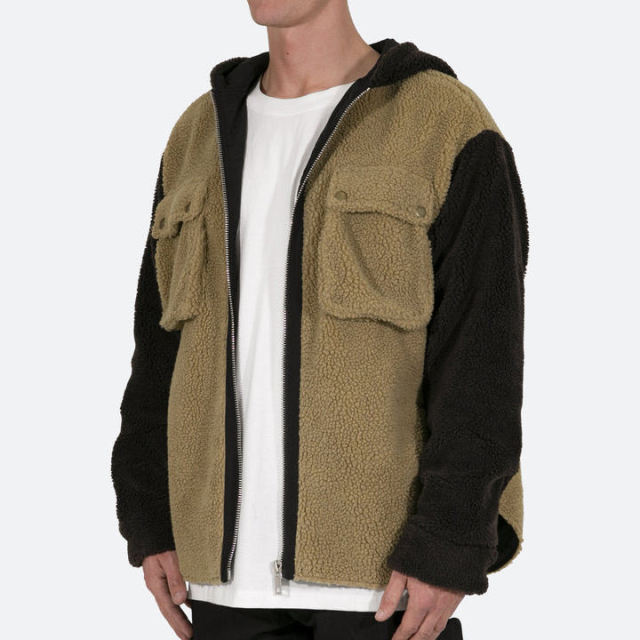 New Fashion Dropped Shoulder Design Two Tone Sherpa custom full zip up hoodies jacket for men,Shuliqi Apparel - Men's Clothing Wholesale Manufacturer,New Fashion Dropped Shoulder Design Two Tone Sherpa custom full zip up hoodies jacket for men | Wholesale Men's Apparel | OEM | Shuliqi