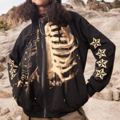 OEM New products Grunge Punk Skeleton Print custom Zip Up Hoodie men,Shuliqi Apparel - Men's Clothing Wholesale Manufacturer,OEM New products Grunge Punk Skeleton Print custom Zip Up Hoodie men | Wholesale Men's Apparel | OEM | Shuliqi