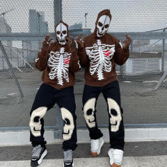 New hot selling Skull Heart Streetwear Men's Oversized Custom Full Zip Up Hoodie Sweatshirts,Shuliqi Apparel - Men's Clothing Wholesale Manufacturer,New hot selling Skull Heart Streetwear Men's Oversized Custom Full Zip Up Hoodie Sweatshirts | Wholesale Men's Apparel | OEM | Shuliqi