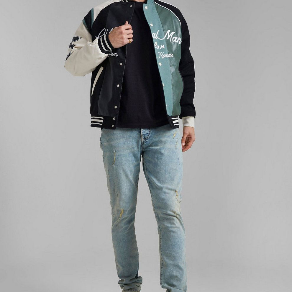 New Design Embroidery logo baseball bomber PU leather varsity jackets for men stylish,Shuliqi Apparel - Men's Clothing Wholesale Manufacturer,New Design Embroidery logo baseball bomber PU leather varsity jackets for men stylish | Wholesale Men's Apparel | OEM | Shuliqi