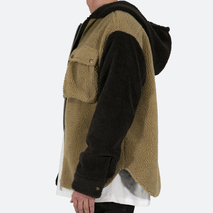 New Fashion Dropped Shoulder Design Two Tone Sherpa custom full zip up hoodies jacket for men,Shuliqi Apparel - Men's Clothing Wholesale Manufacturer,New Fashion Dropped Shoulder Design Two Tone Sherpa custom full zip up hoodies jacket for men | Wholesale Men's Apparel | OEM | Shuliqi