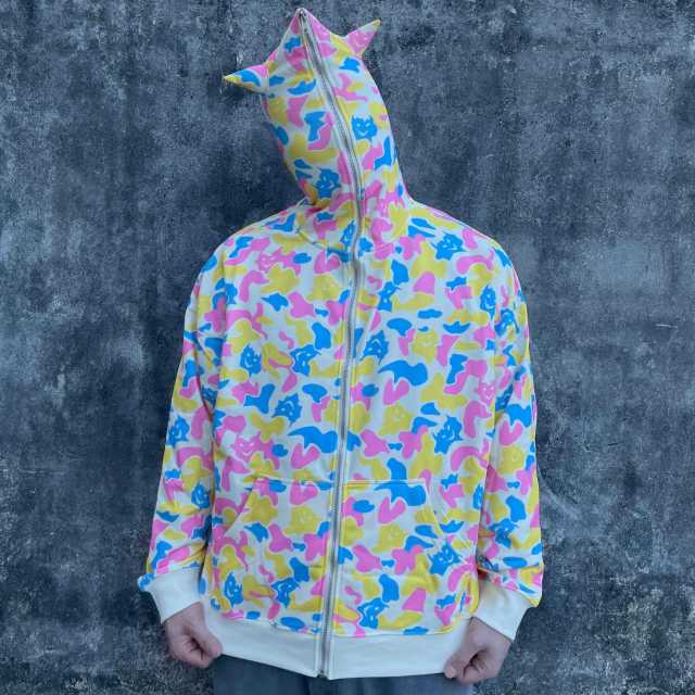 OEM New Fashion Cotton Candy Devil Camo Horns Full zip up hoodies custom for men,Shuliqi Apparel - Men's Clothing Wholesale Manufacturer,OEM New Fashion Cotton Candy Devil Camo Horns Full zip up hoodies custom for men | Wholesale Men's Apparel | OEM | Shuliqi