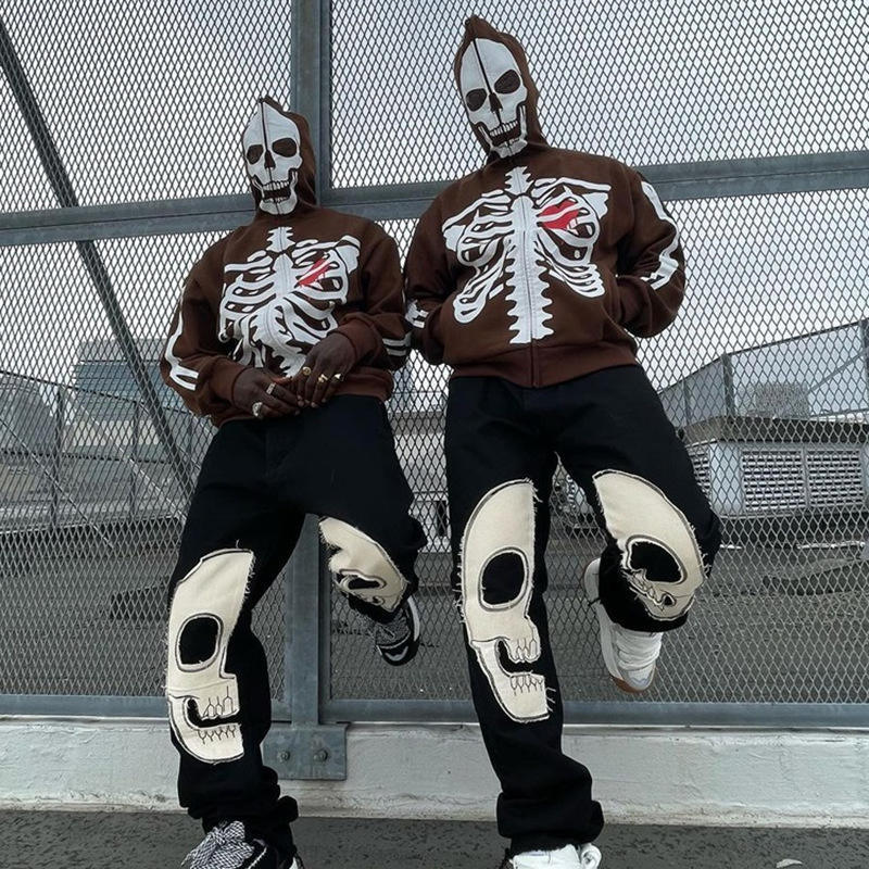 New hot selling Skull Heart Streetwear Men's Oversized Custom Full Zip Up Hoodie Sweatshirts,Shuliqi Apparel - Men's Clothing Wholesale Manufacturer,New hot selling Skull Heart Streetwear Men's Oversized Custom Full Zip Up Hoodie Sweatshirts | Wholesale Men's Apparel | OEM | Shuliqi