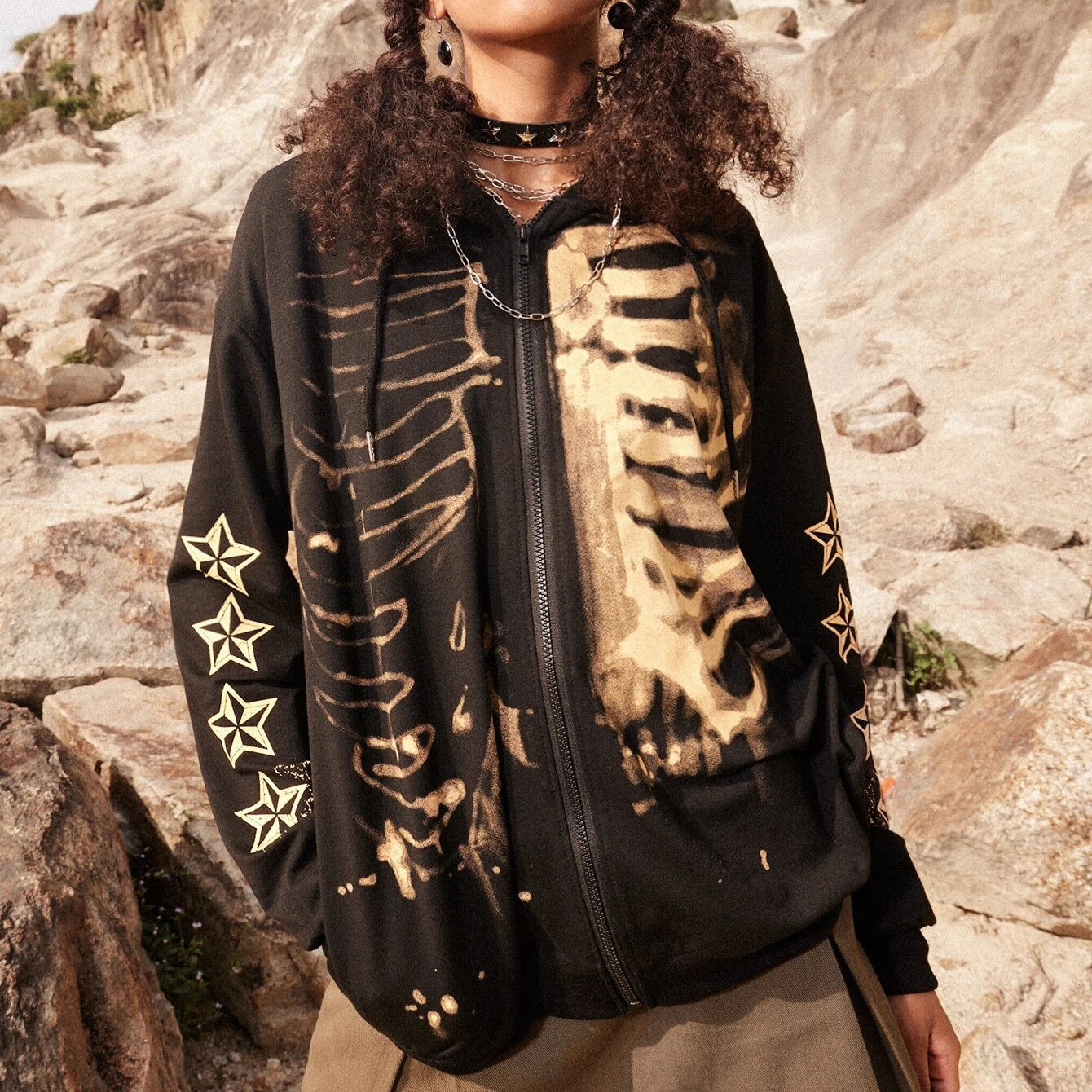 OEM New products Grunge Punk Skeleton Print custom Zip Up Hoodie men,Shuliqi Apparel - Men's Clothing Wholesale Manufacturer,OEM New products Grunge Punk Skeleton Print custom Zip Up Hoodie men | Wholesale Men's Apparel | OEM | Shuliqi