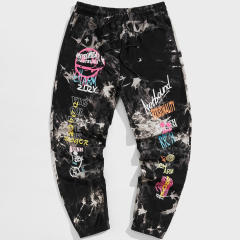 High Quality streetwear custom tie dye printed graphic slogan jogger sweat track pants for men,Shuliqi Apparel - Men's Clothing Wholesale Manufacturer,High Quality streetwear custom tie dye printed graphic slogan jogger sweat track pants for men | Wholesale Men's Apparel | OEM | Shuliqi