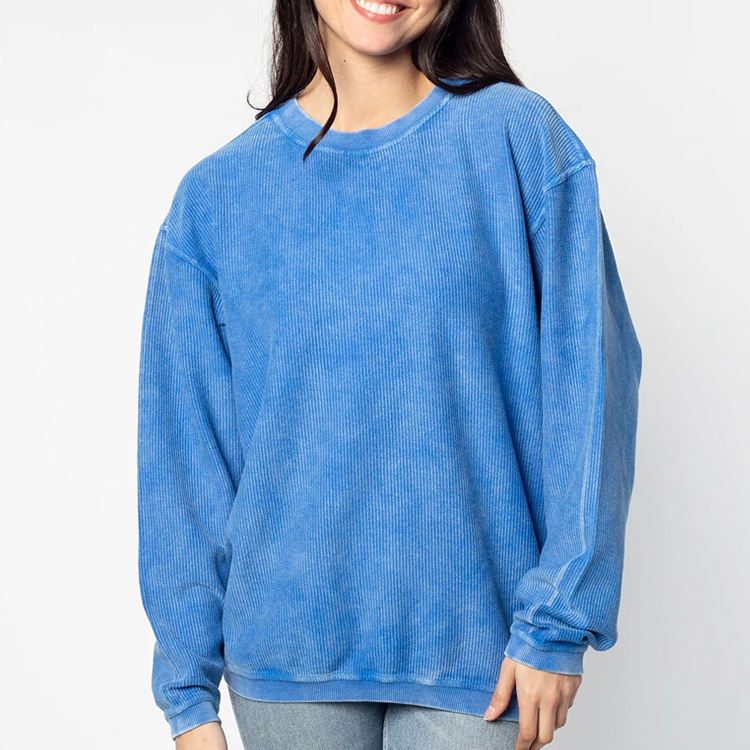 Custom Bleached Blank Ribbed Corded Sweatshirt Women Crewneck Necks Corduroy Corded Crew Sweatshirt,Shuliqi Apparel - Men's Clothing Wholesale Manufacturer,Custom Bleached Blank Ribbed Corded Sweatshirt Women Crewneck Necks Corduroy Corded Crew Sweatshirt | Wholesale Men's Apparel | OEM | Shuliqi