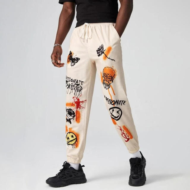 Wholesale Custom LOGO plain gym workout casual Letter skull printed sweatpants men,Shuliqi Apparel - Men's Clothing Wholesale Manufacturer,Wholesale Custom LOGO plain gym workout casual Letter skull printed sweatpants men | Wholesale Men's Apparel | OEM | Shuliqi