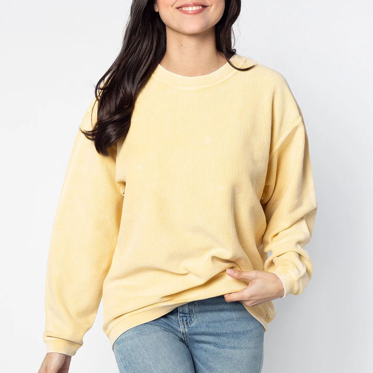 Custom Bleached Blank Ribbed Corded Sweatshirt Women Crewneck Necks Corduroy Corded Crew Sweatshirt,Shuliqi Apparel - Men's Clothing Wholesale Manufacturer,Custom Bleached Blank Ribbed Corded Sweatshirt Women Crewneck Necks Corduroy Corded Crew Sweatshirt | Wholesale Men's Apparel | OEM | Shuliqi