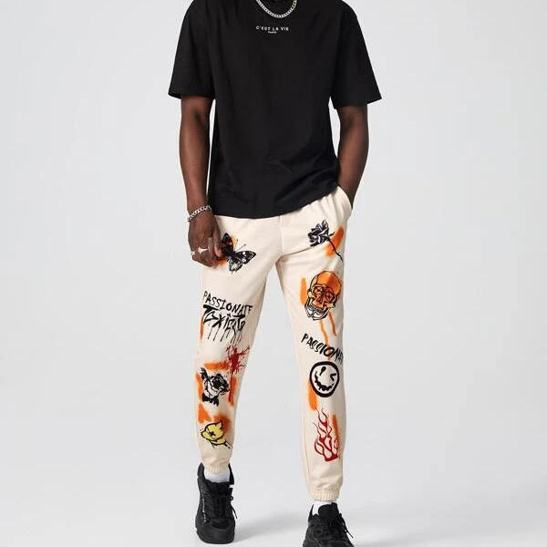 Wholesale Custom LOGO plain gym workout casual Letter skull printed sweatpants men,Shuliqi Apparel - Men's Clothing Wholesale Manufacturer,Wholesale Custom LOGO plain gym workout casual Letter skull printed sweatpants men | Wholesale Men's Apparel | OEM | Shuliqi