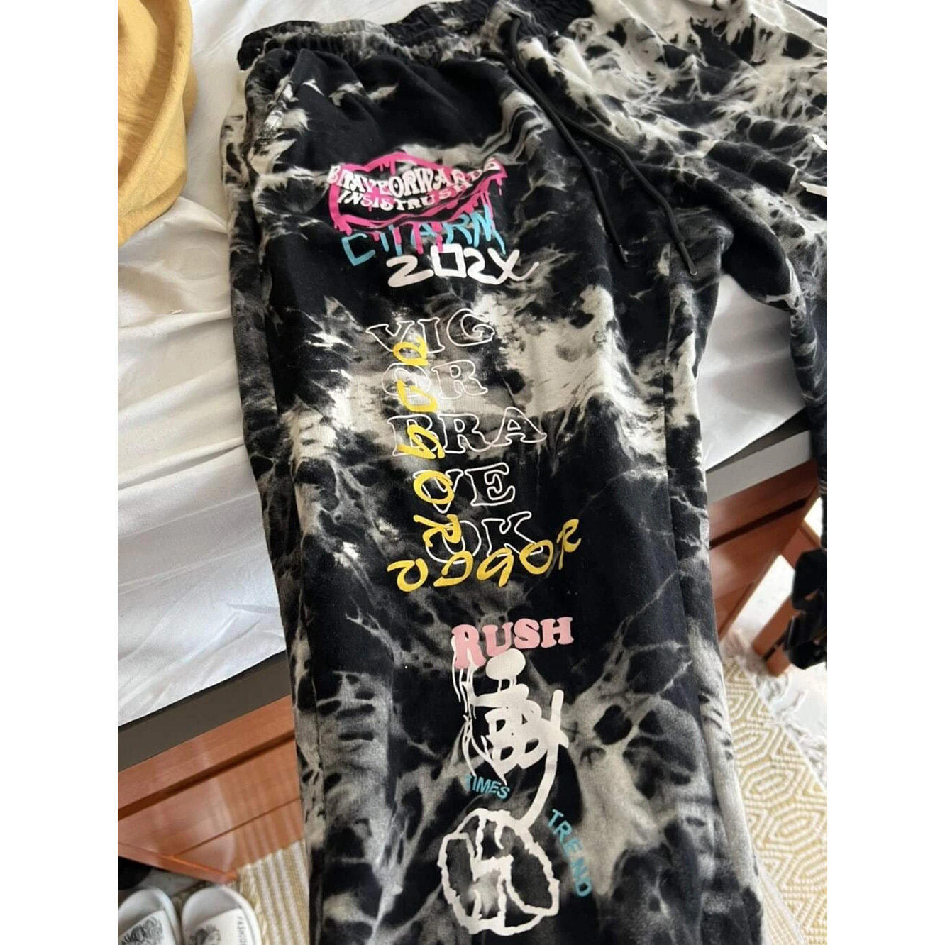 High Quality streetwear custom tie dye printed graphic slogan jogger sweat track pants for men,Shuliqi Apparel - Men's Clothing Wholesale Manufacturer,High Quality streetwear custom tie dye printed graphic slogan jogger sweat track pants for men | Wholesale Men's Apparel | OEM | Shuliqi