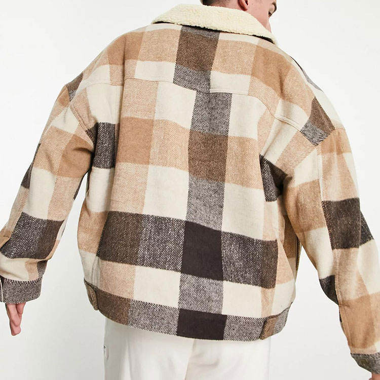 Fleece Sherpa Casual Check Textured Long Sleeve Jacket Oversized Jacket Print Winter Flannel Jackets,Shuliqi Apparel - Men's Clothing Wholesale Manufacturer,Fleece Sherpa Casual Check Textured Long Sleeve Jacket Oversized Jacket Print Winter Flannel Jackets | Wholesale Men's Apparel | OEM | Shuliqi