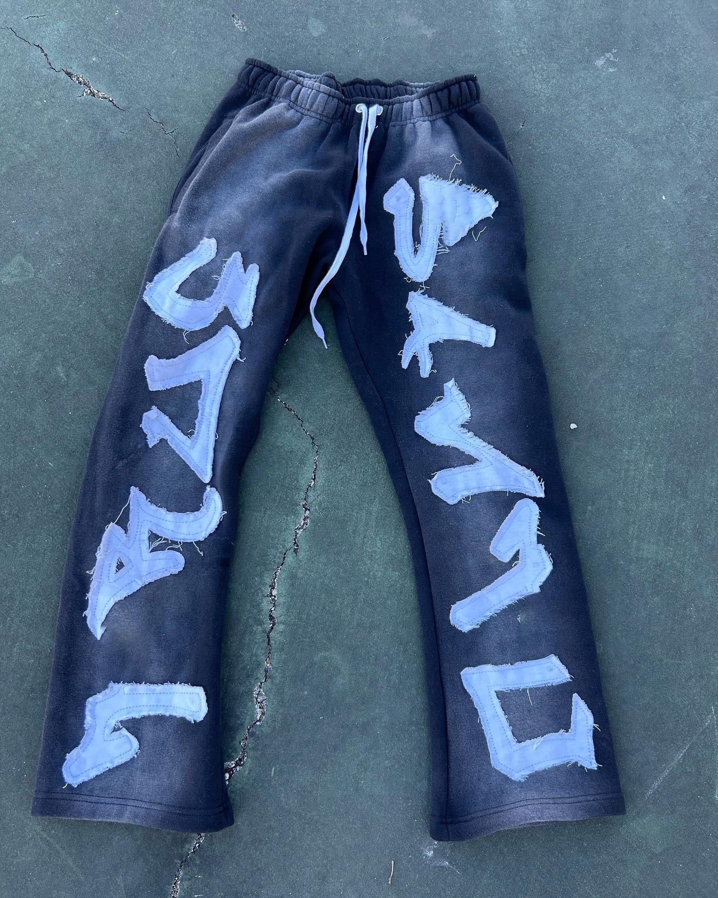 OEM Manufacturer Custom Embroidered Flared Jogger Sweatpants Elastic Waistband Loose Stacked Distressed Flared Sweatpants,Shuliqi Apparel - Men's Clothing Wholesale Manufacturer,OEM Manufacturer Custom Embroidered Flared Jogger Sweatpants Elastic Waistband Loose Stacked Distressed Flared Sweatpants | Wholesale Men's Apparel | OEM | Shuliqi