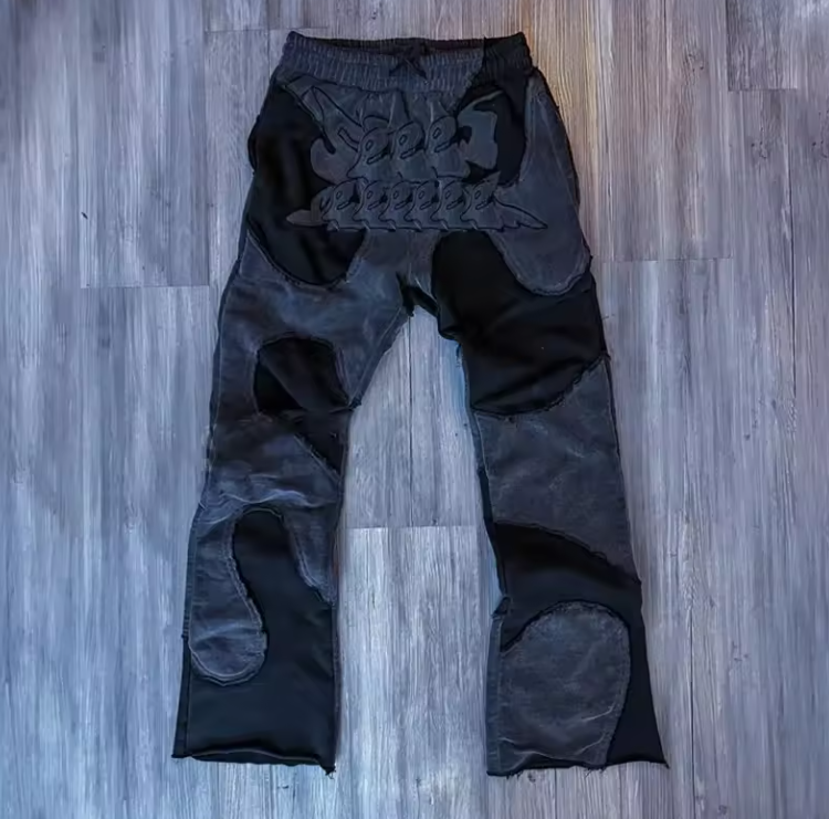 High Quality Streetwear Acid Washed Vintage Sunfade Flair Sweatpants Embroidered Patch Jogger Cut And Sew Flare Sweat Sweatpants,Shuliqi Apparel - Men's Clothing Wholesale Manufacturer,High Quality Streetwear Acid Washed Vintage Sunfade Flair Sweatpants Embroidered Patch Jogger Cut And Sew Flare Sweat Sweatpants | Wholesale Men's Apparel | OEM | Shuliqi
