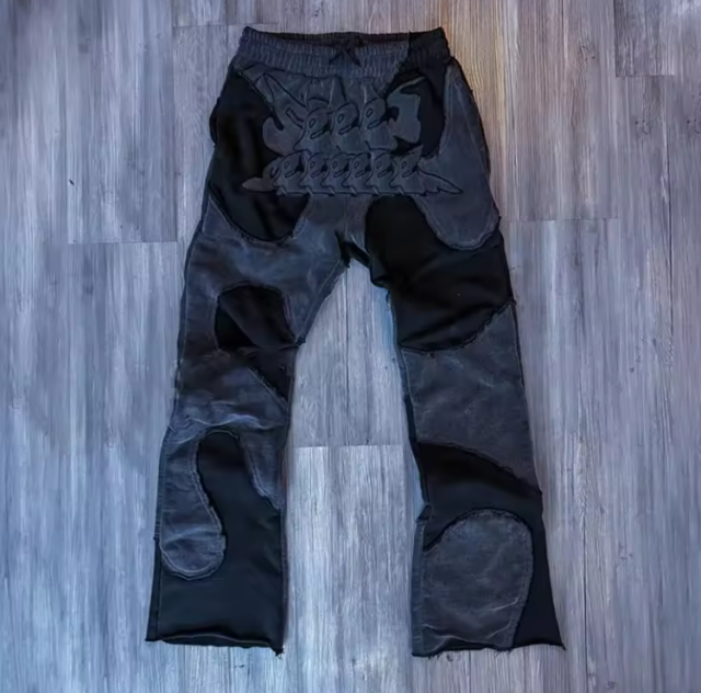High Quality Streetwear Acid Washed Vintage Sunfade Flair Sweatpants Embroidered Patch Jogger Cut And Sew Flare Sweat Sweatpants,Shuliqi Apparel - Men's Clothing Wholesale Manufacturer,High Quality Streetwear Acid Washed Vintage Sunfade Flair Sweatpants Embroidered Patch Jogger Cut And Sew Flare Sweat Sweatpants | Wholesale Men's Apparel | OEM | Shuliqi
