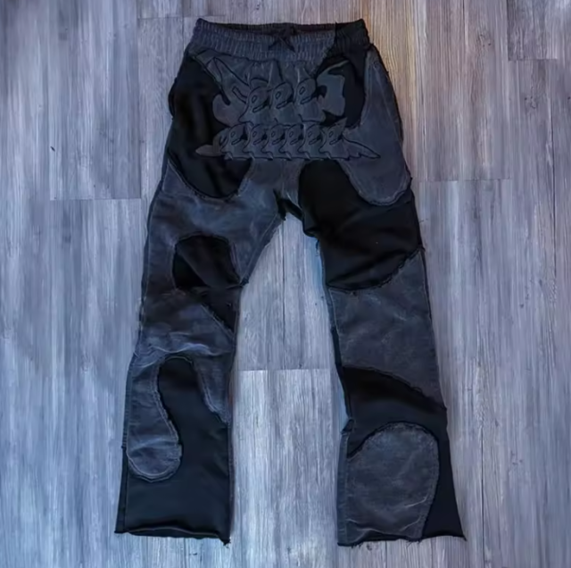 High Quality Streetwear Acid Washed Vintage Sunfade Flair Sweatpants Embroidered Patch Jogger Cut And Sew Flare Sweat Sweatpants,Shuliqi Apparel - Men's Clothing Wholesale Manufacturer,High Quality Streetwear Acid Washed Vintage Sunfade Flair Sweatpants Embroidered Patch Jogger Cut And Sew Flare Sweat Sweatpants | Wholesale Men's Apparel | OEM | Shuliqi