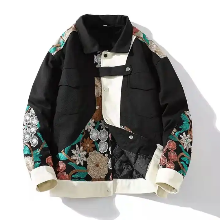 Hot Selling Embroidery Flower Pockets Custom Logo Casual Stylish Jacket For Men,Shuliqi Apparel - Men's Clothing Wholesale Manufacturer,Hot Selling Embroidery Flower Pockets Custom Logo Casual Stylish Jacket For Men | Wholesale Men's Apparel | OEM | Shuliqi
