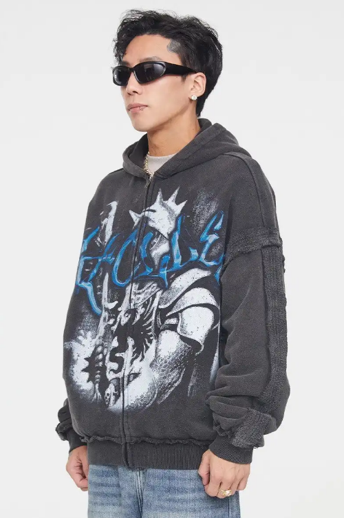 Wholesale Custom Logo French Terry Heavy Weight Hoodie Digital Print Acid Wash Raw Edges Hoodie Zip Up Vintage Hoodie For Men,Shuliqi Apparel - Men's Clothing Wholesale Manufacturer,Wholesale Custom Logo French Terry Heavy Weight Hoodie Digital Print Acid Wash Raw Edges Hoodie Zip Up Vintage Hoodie For Men | Wholesale Men's Apparel | OEM | Shuliqi