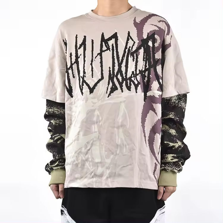 Custom Logo Digital Printing Graphic 100% Cotton Camo Double Layer Long Sleeves Men's T-Shirt,Shuliqi Apparel - Men's Clothing Wholesale Manufacturer,Custom Logo Digital Printing Graphic 100% Cotton Camo Double Layer Long Sleeves Men's T-Shirt | Wholesale Men's Apparel | OEM | Shuliqi