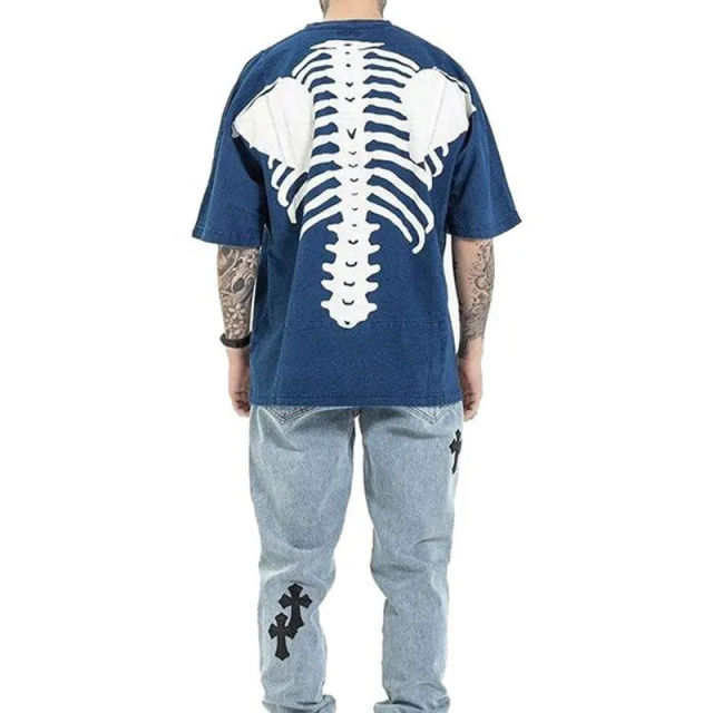 Manufacturers custom mens printed t shirt back print skeleton tshirt men's silk screen printing t-shirts,Shuliqi Apparel - Men's Clothing Wholesale Manufacturer,Manufacturers custom mens printed t shirt back print skeleton tshirt men's silk screen printing t-shirts | Wholesale Men's Apparel | OEM | Shuliqi