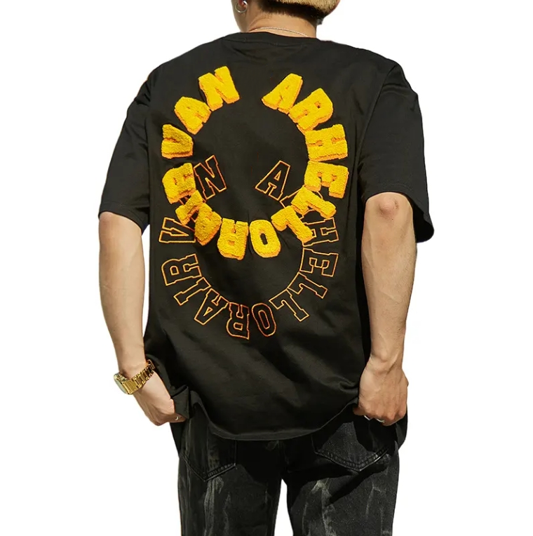 Short-sleeved Streetwear custom 3d chenille embroidery t-shirt high quality heavy weight t shirt,Shuliqi Apparel - Men's Clothing Wholesale Manufacturer,Short-sleeved Streetwear custom 3d chenille embroidery t-shirt high quality heavy weight t shirt | Wholesale Men's Apparel | OEM | Shuliqi