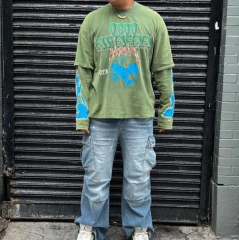 Custom manuacfaturer long sleeve distressed 100% cotton men tee double layer digital print vintage acid wash t shirts,Shuliqi Apparel - Men's Clothing Wholesale Manufacturer,Custom manuacfaturer long sleeve distressed 100% cotton men tee double layer digital print vintage acid wash t shirts | Wholesale Men's Apparel | OEM | Shuliqi