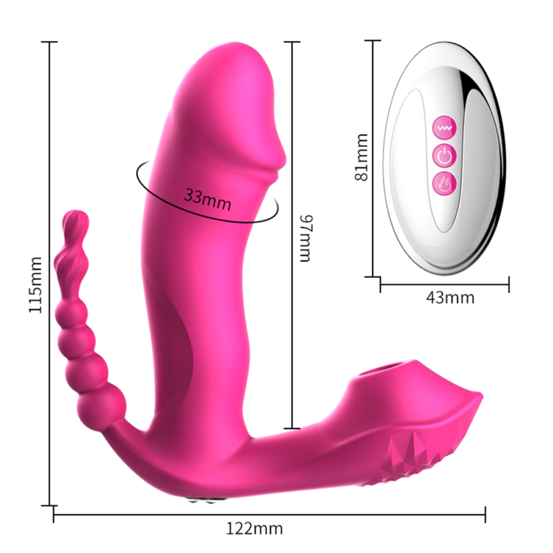 3 IN 1 Sucking Vibrator Clitoris Sucker Anal Beads Vagina Stimulator Wearable Oral Vibrators Erotic Toy Dildo for Women Sex Toys