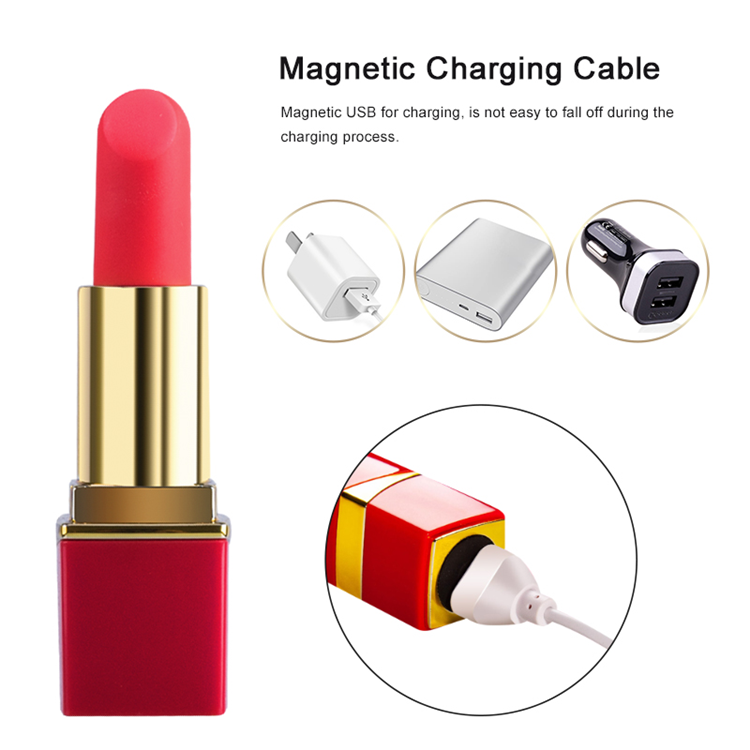 Mini massager vibration adult fimal erotic Red lipstick vibrator sex toy for women