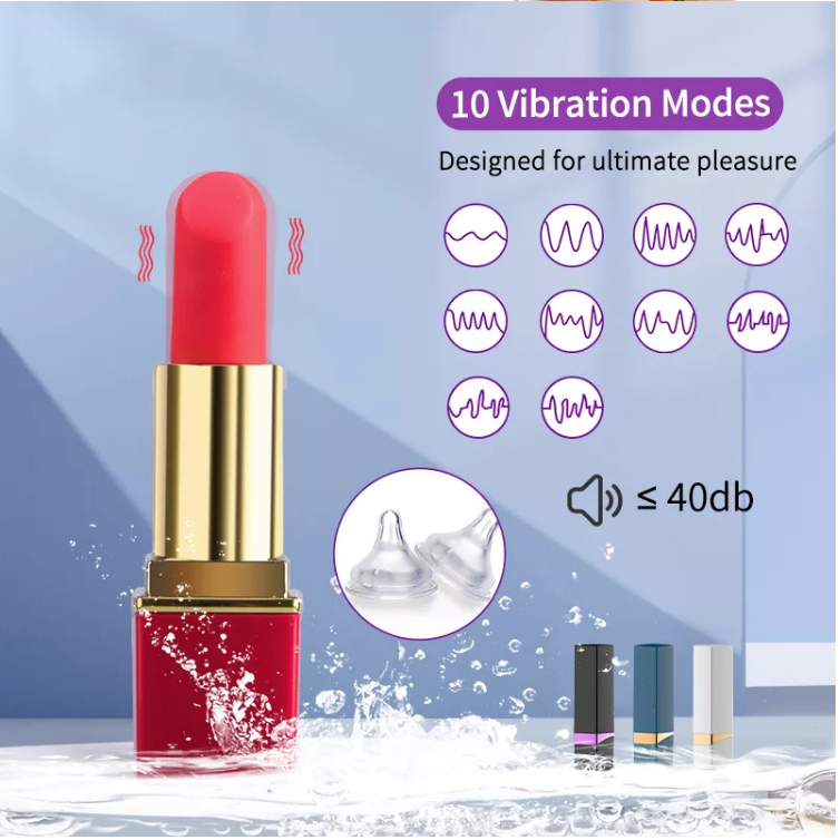 Mini massager vibration adult fimal erotic Red lipstick vibrator sex toy for women