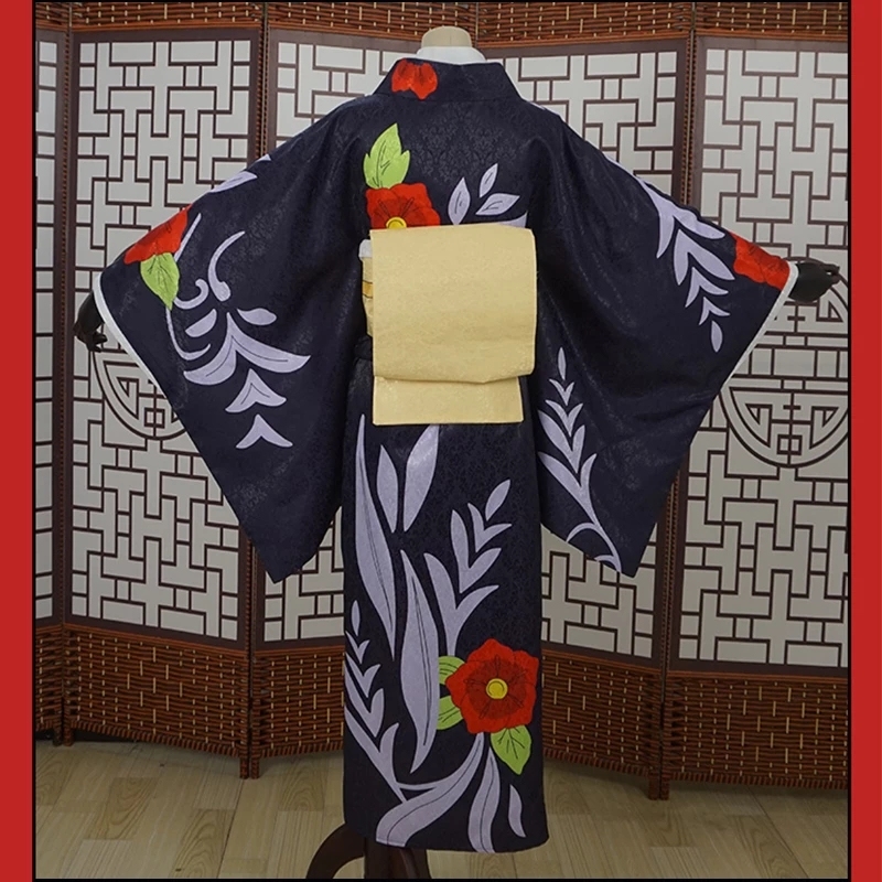 Anime Demon Slayer Kimetsu no Yaiba Cosplay Costumes Kibutsuji Muzan Cosplay Costume Women Kimono Uniforms Clothes Dresses Wig