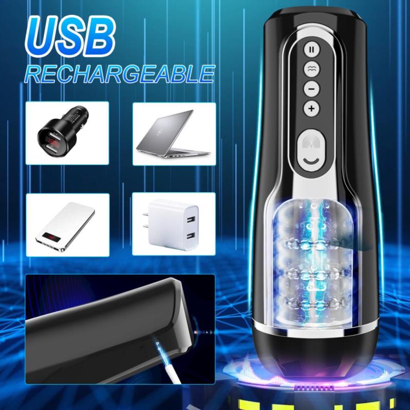 Automatic Male Masturbator Cup Telescopic Rotation Silicone Vagina Masturbation Sex Toys for Men 18 Adults sucking Mastubator