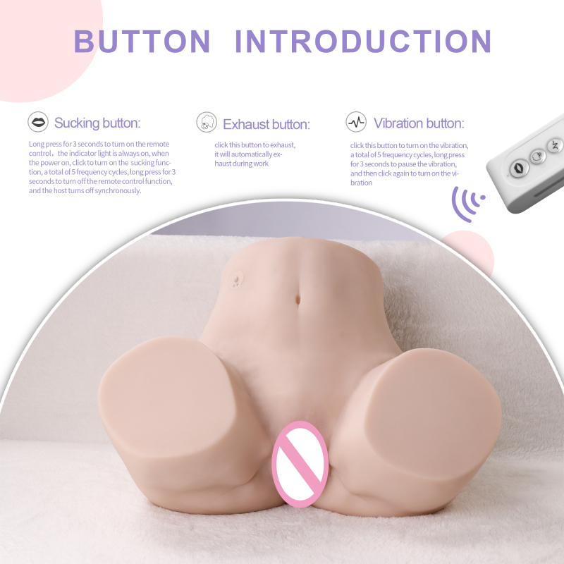 Shequ Ingrid sucking butt function sex toy  5 modes vibration &amp; 5 modes sucking  realistic ass for man masturbation